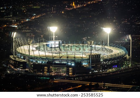 MELBOURNE, AUSTRALIA - September 6, 2014: the Melbourne Cricket Ground is a cricket and football stadium with a capacity of over 100,000. It hosted the 1956 Olympic Games.