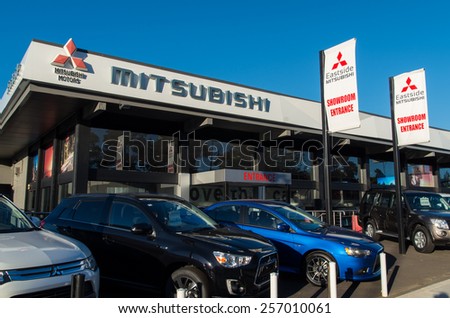 MELBOURNE, AUSTRALIA - January 4, 2015: Mitsubishi Motors manufactured cars in Australia until 2008. Today it is a major importer of vehicles, mainly from Japan, with numerous dealerships.