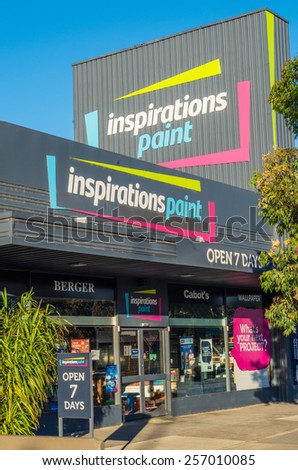 MELBOURNE, AUSTRALIA - January 4, 2015: Inspirations Paint is a chain of over 100 paint and decorator stores in Australia, including this store in Nunawading.
