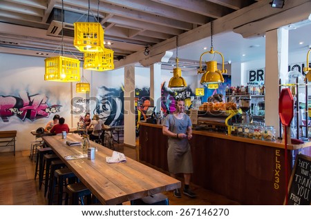 BENDIGO, AUSTRALIA - March 29, 2015: Brewhouse Coffee Roasters is a funky urban style cafe in the Australian regional town of Bendigo.