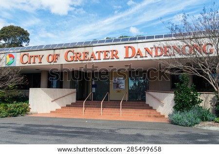 Melbourne, Australia - September 21, 2014: offices of the City of Greater Dandenong in Springvale, a multicultural suburb in eastern Melbourne.