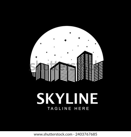 Skyline logo design. Urban, City and Building silhouette logo concept vector.