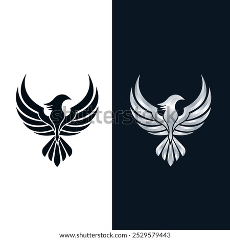 Simple modern eagle icon vector concept. Flying eagle graphic template.