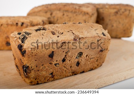 Raisin bread, loaf, studio, loaf of bread