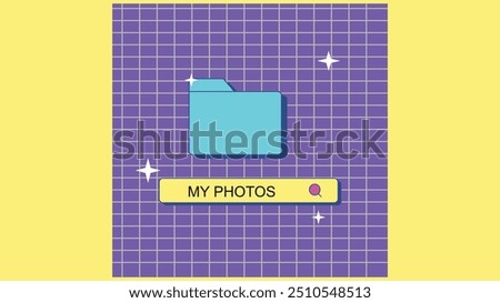 Retro-style file folder with a 