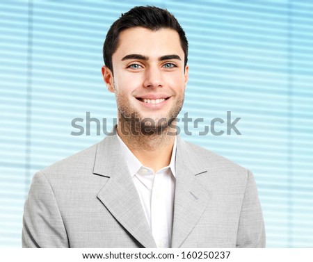 Handsome businessman in his office
