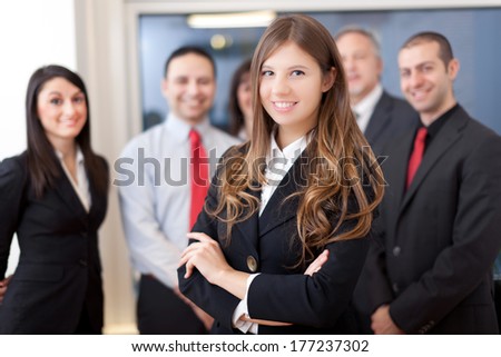 Business team welcoming you