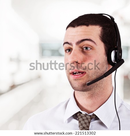Portrait of an handsome customer representative at work