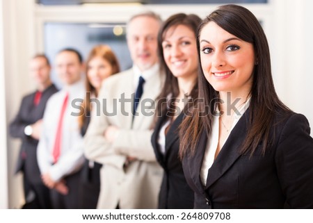 Portrait of business people in a row