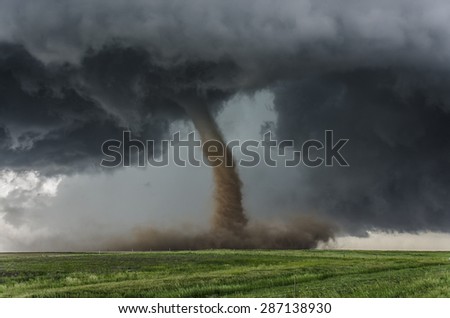 Beautiful tornado over a green field Foto stock © 