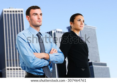 Portrait of a business people looking to the future