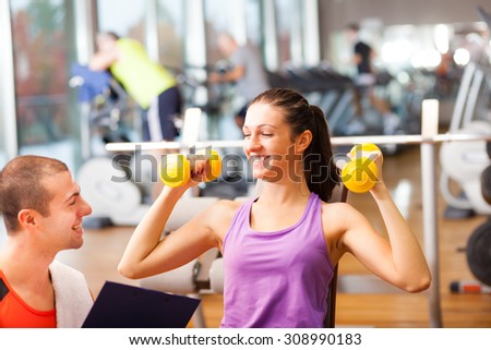 Woman working out in a fitness club