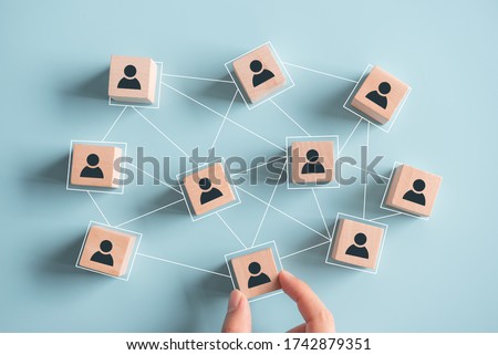 Similar – Image, Stock Photo Businessman with wooden blocks and red arrow