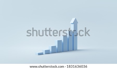 Blue stair step to growth success, 3d render, progress way and forward achievement creative concept