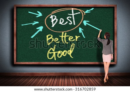 Good, better ,best on chalkboard