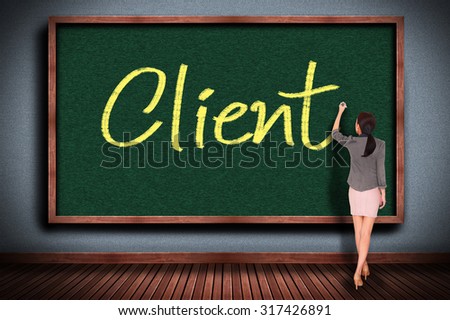 client on chalkboard