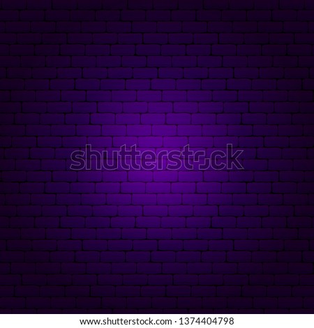 Purple Brick Wall. Vector Illustration of Industrial Background.