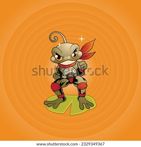 Frog Masked Rider Vector Illustration