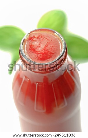 Tomato sauce bottle isolated on white background