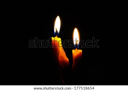 illustration of beautiful glowing candles with melted wax, suitable for Halloween holidays
