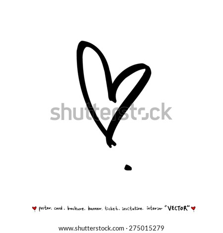 Hand drawn Heart / vector - calligraphy