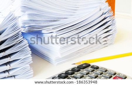 Many set of deta sheet and receipt bills,   prepared for recording.