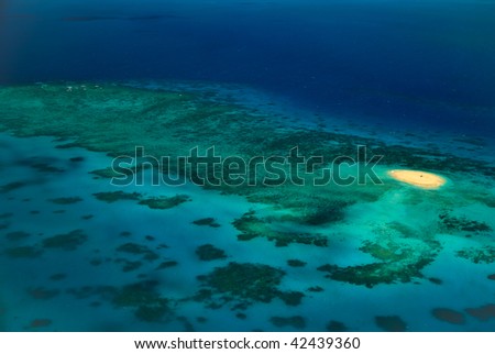 Deserted Upolu Cay at Arlington Reef in Great Barrier Reef Marine park
