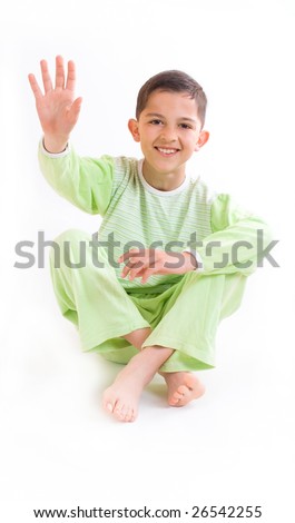 Boys In Green Pajamas After Waking Up Stock Photo 26542255 : Shutterstock
