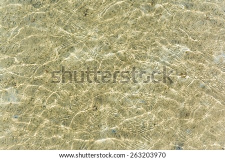 Ripple clear water wave on sand background in sea ocean.