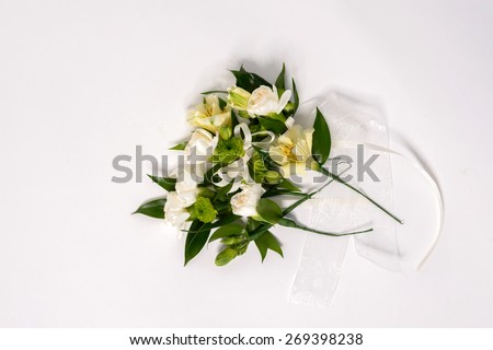 Nice and beautiful bouquet on the white background