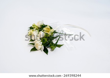 Nice and beautiful bouquet on the white background