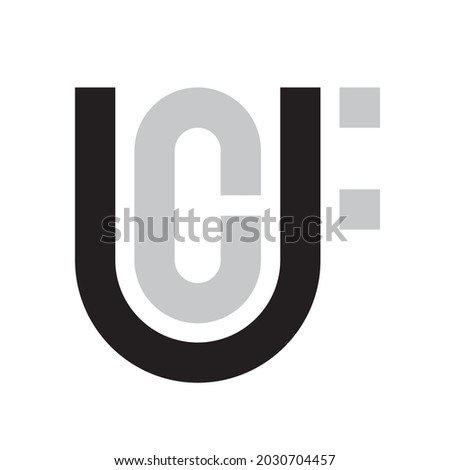 Letter u and c vector icon isolated on white Foto stock © 