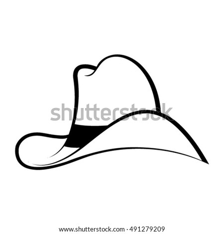 Hat In Black & White-Vector Drawing - 491279209 : Shutterstock