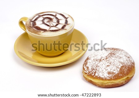 Cappuccino with krapfen