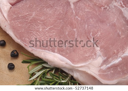 Pork chop on a chopping board