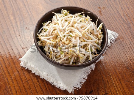 Soy sprouts in the bowl