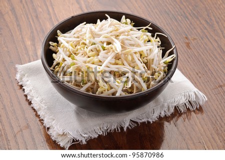 Soy sprouts in the bowl