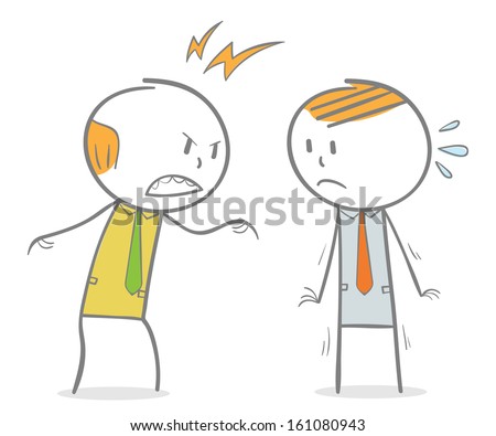 Doodle Stick Figure: Boss Shouting His Employee Stock Vector ...