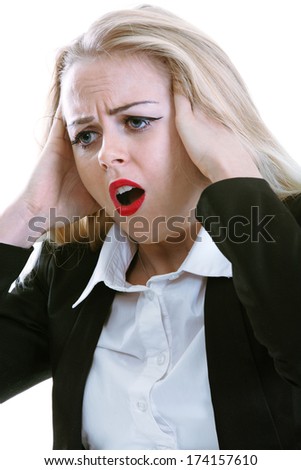 Shock and fear among business woman