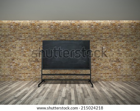 blackboard on wall Brick mortar background