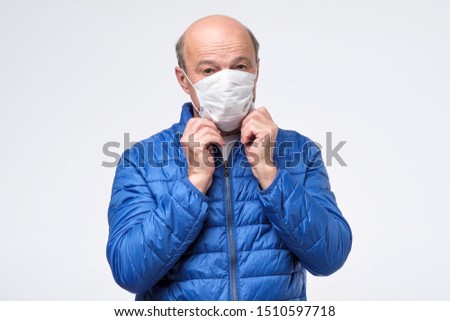 Similar – Image, Stock Photo Man with protective mask