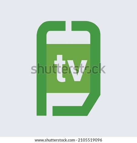 D letter concept logo for TV. Dtv letter mark iconic logo vector illustration.