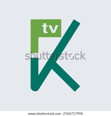 K letter concept logo for TV. Ktv letter mark iconic logo vector illustration. Logo vector design. 