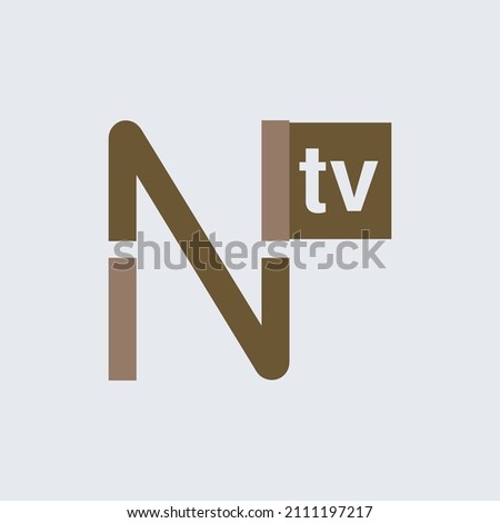 N letter concept logo for TV. Ntv letter mark iconic logo vector illustration. Logo vector design.
