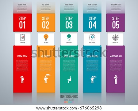 Infographic design template. Business concept with 5 steps, parts, options. Can be used for workflow layout, diagram, number options, web design. Vector illustration