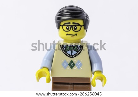TOULOUSE, FRANCE - JUNE 10: A Lego figure of an office worker in Toulouse, France on 10 June, 2015