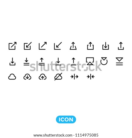 Data Import and Export Icon set. Vector Collection of Pictograms