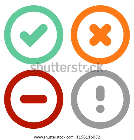 Vector Status Icon Set. Including such statuses as Active, Do Not Disturb, Busy, Blocked. Color flat icons.