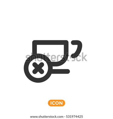 Remove Cup Vector Icon. Drop Coffee from Queue