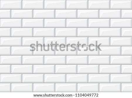 Subway seamless white pattern. Brick wall. Vector illustration